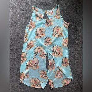 Skull Print Sleeveless Top